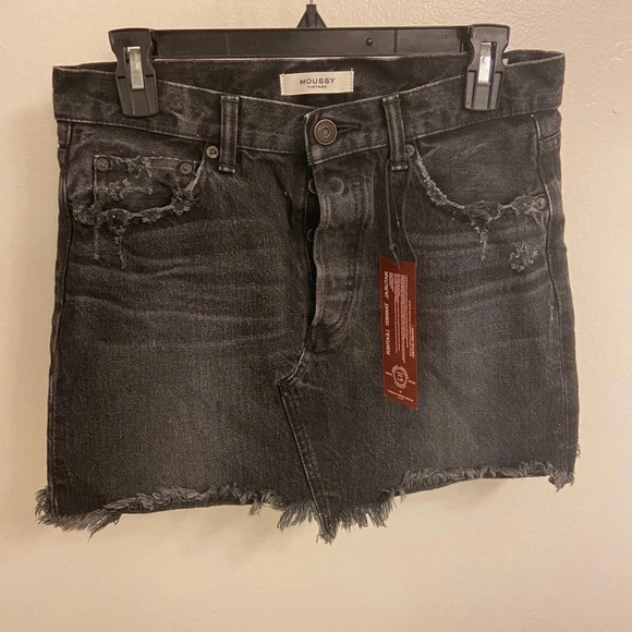 Moussy Vintage Libby Black Distressed Skirt Size 27 - Picture 5 of 7